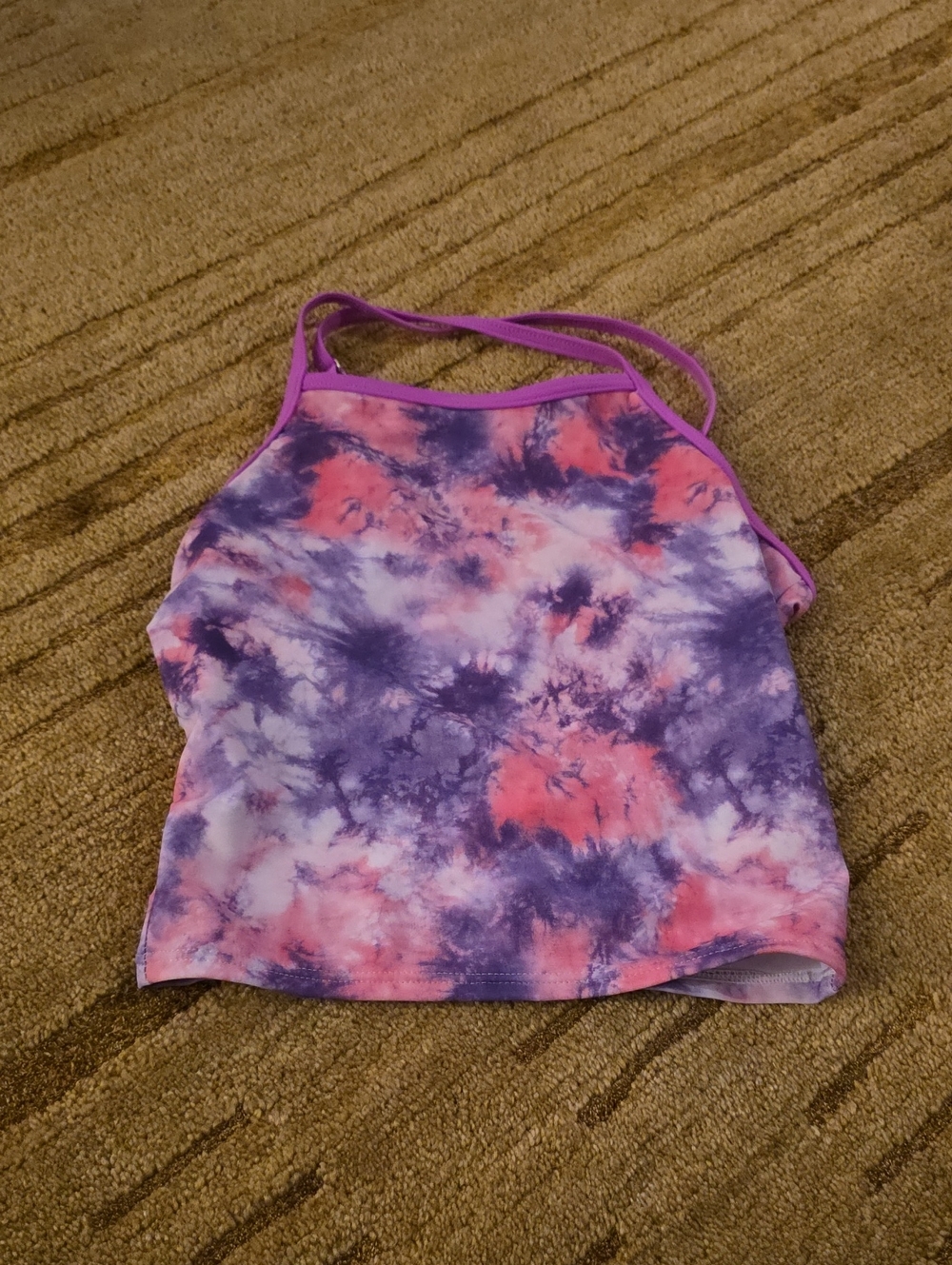 5/25 Tie-Dye Purple & Pink Tankini Crop Top